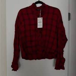 Zara Plaid Blouse